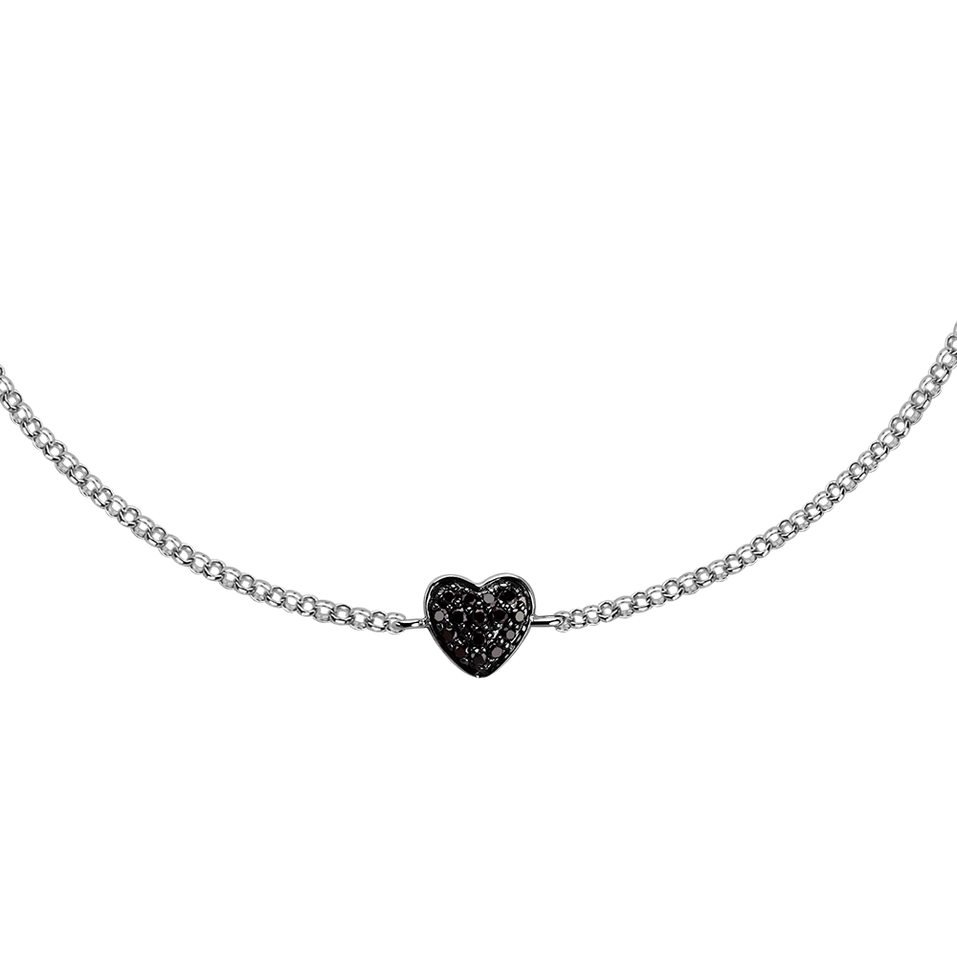 Bracelet with black diamonds Little Heart