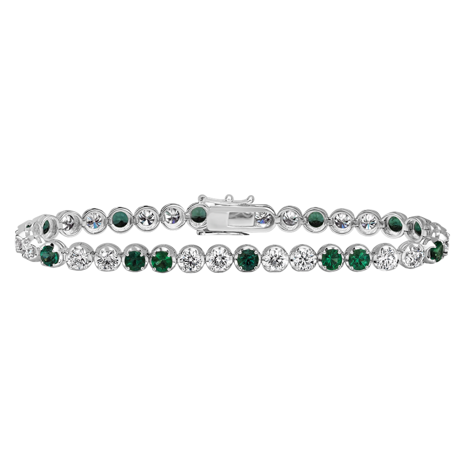 Diamond bracelet with Emerald Gem Euphoria