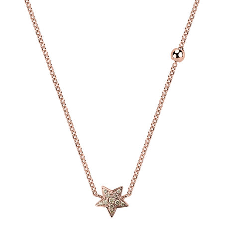 Necklace with brown and white diamonds Star Waterfall