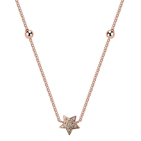 Necklace with brown and white diamonds Star Waterfall