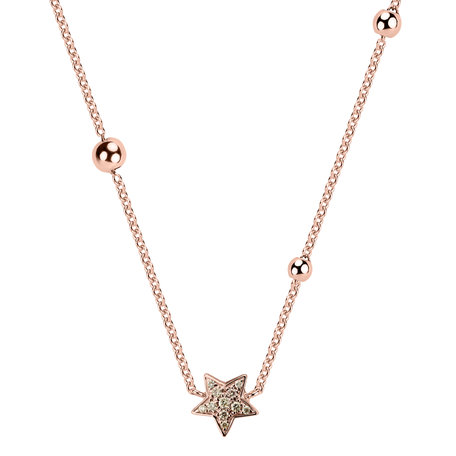 Necklace with brown and white diamonds Star Waterfall