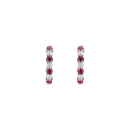 Diamond earrings and Ruby Gem Grace