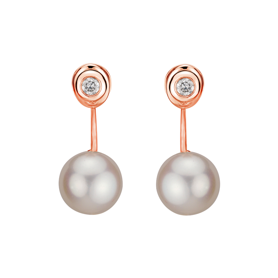 Diamond earrings with Pearl Beauty Qeen