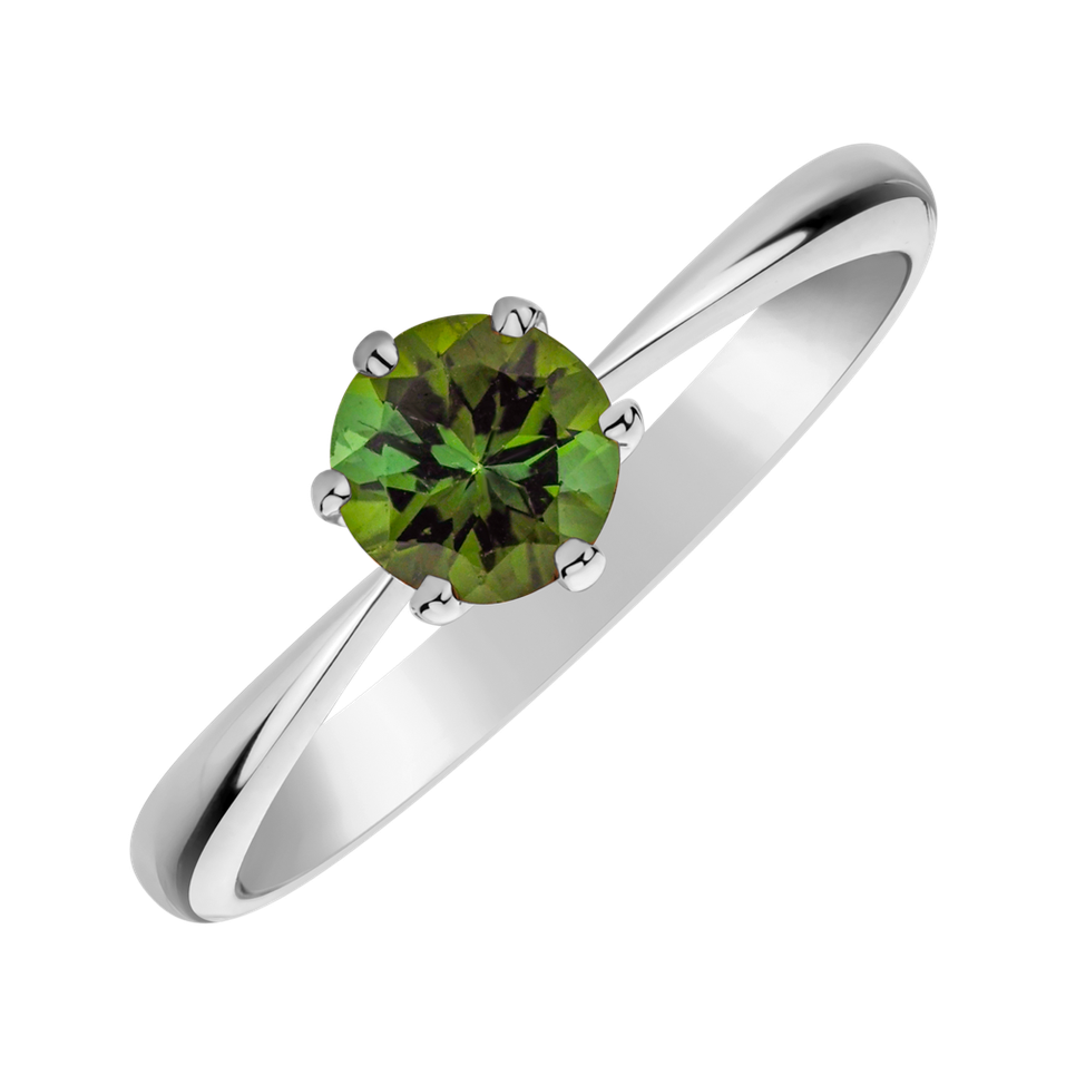 Ring with Green Tourmaline Bonbon