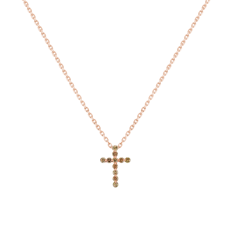 Pendant with brown diamonds Luxury Cross