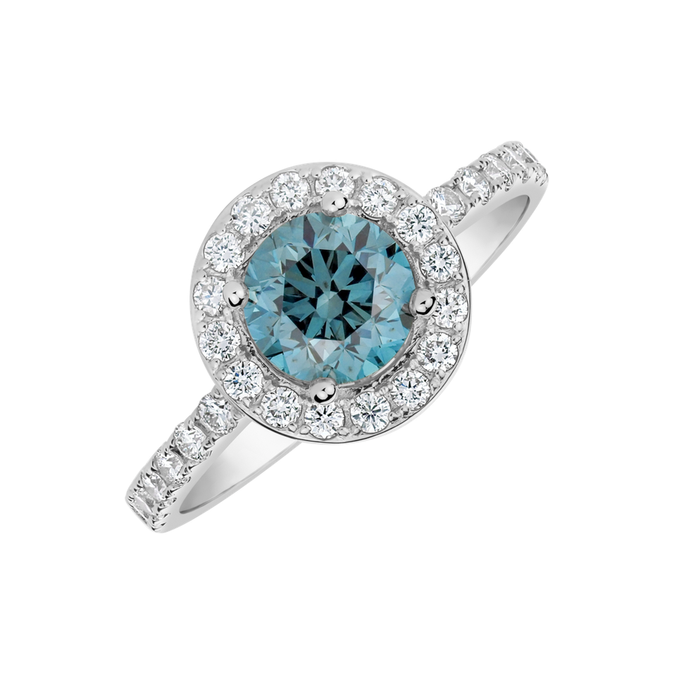 Ring with blue diamonds and white diamonds Elvil