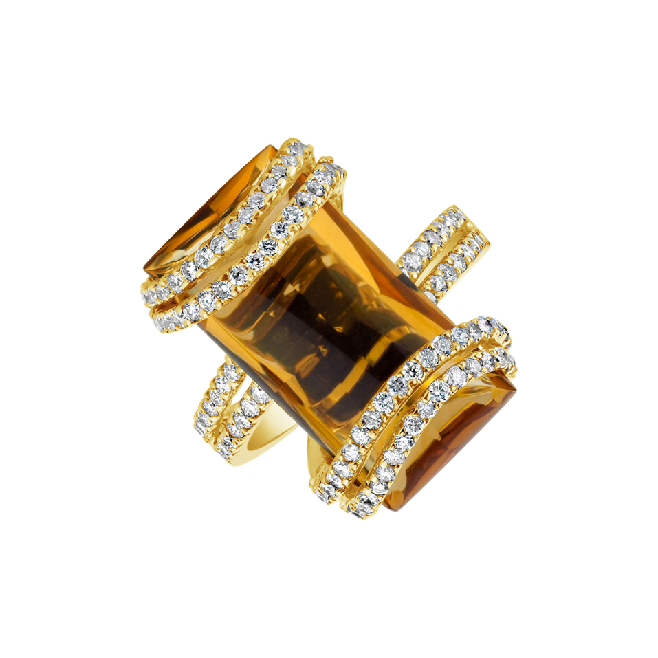 Ring with Citrine and diamonds Sunny Treasure