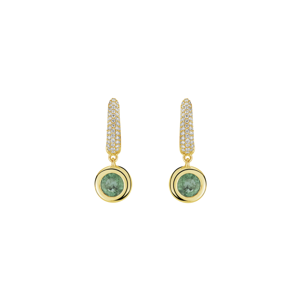 Diamond earrings with Emerald Starshine Essence