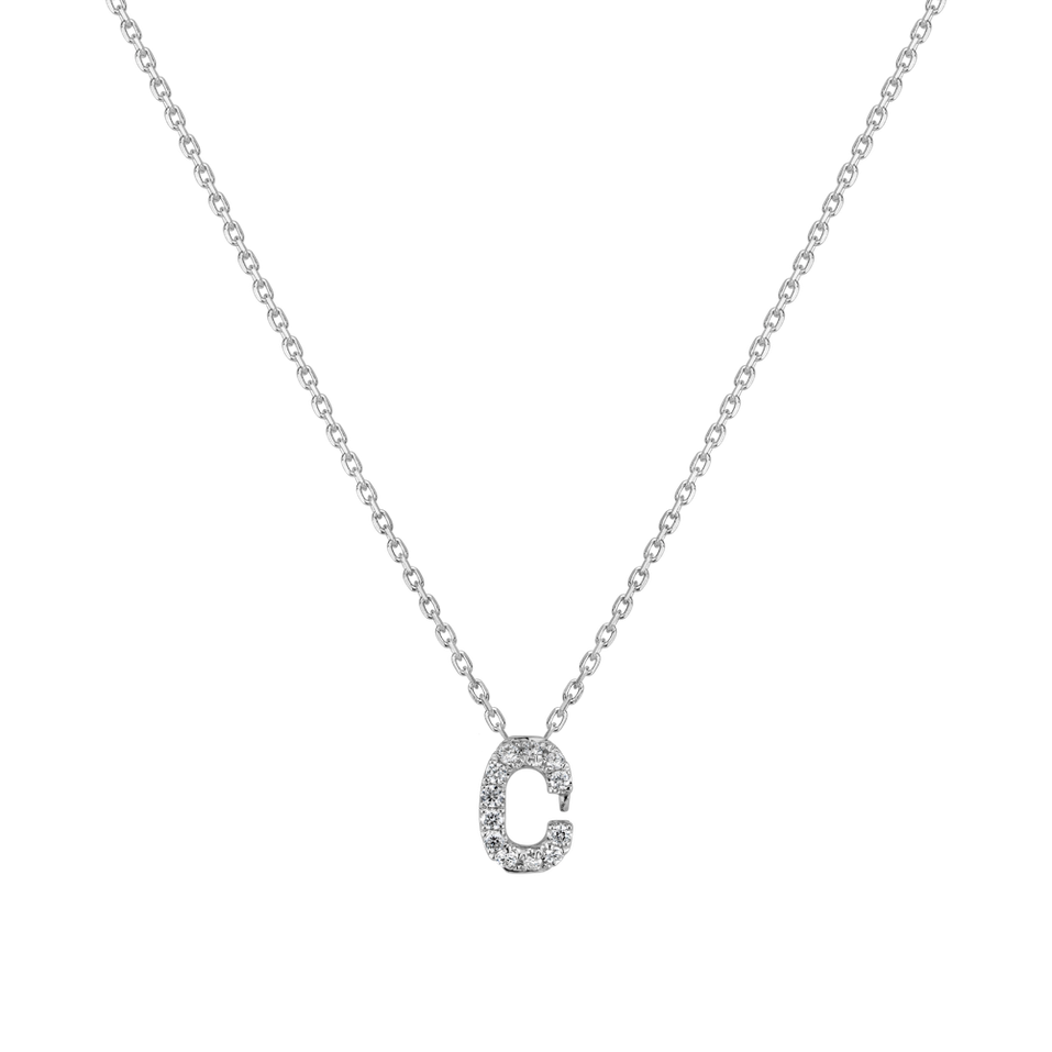 Diamond necklace Glittering Letter C