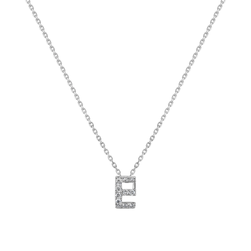 Diamond necklace Glittering Letter E