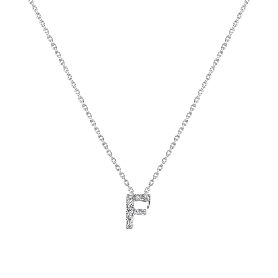 Diamond necklace Glittering Letter F