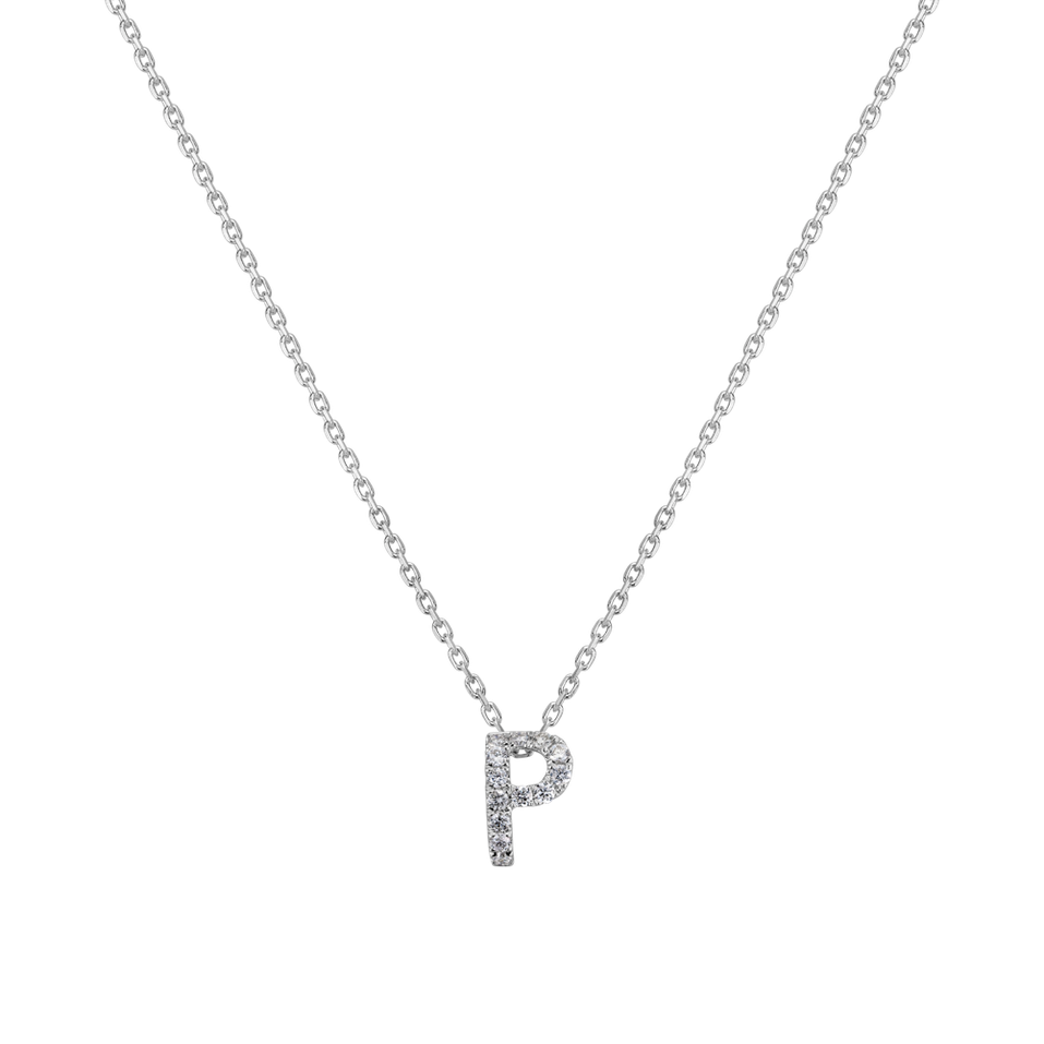 Diamond necklace Glittering Letter P