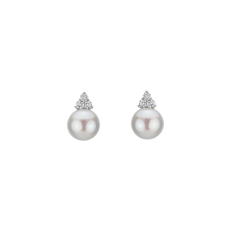 Diamond earrings with Pearls Endless Beauty