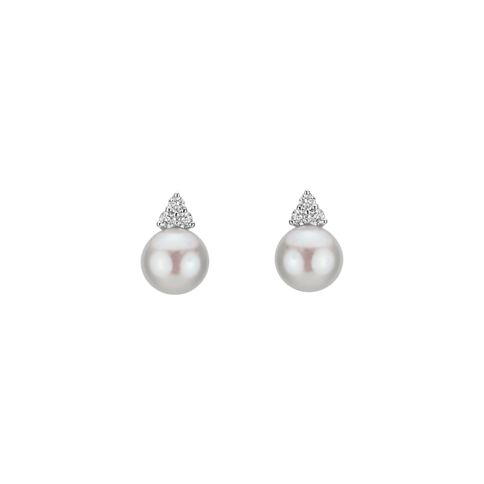 Diamond earrings with Pearls Endless Beauty