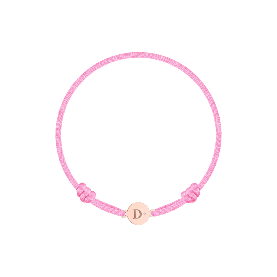 Children's diamond bracelet Circle Letter D