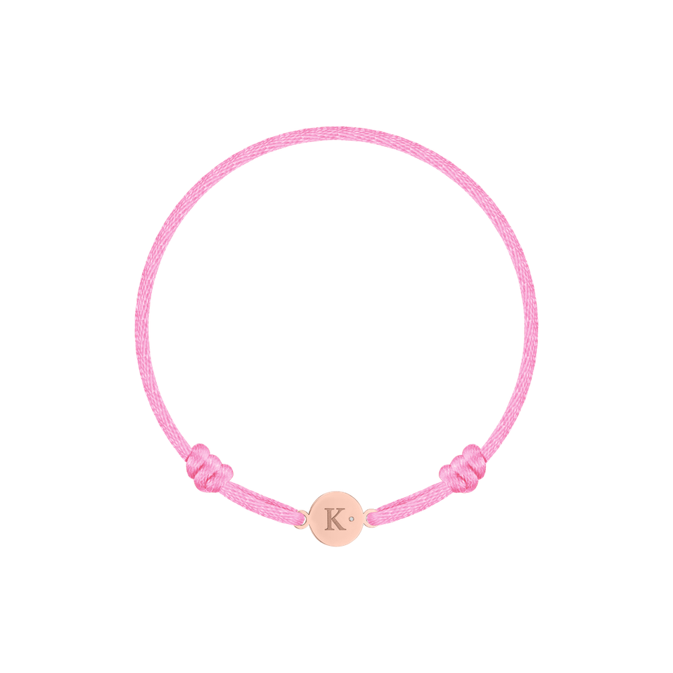 Children's diamond bracelet Circle Letter K