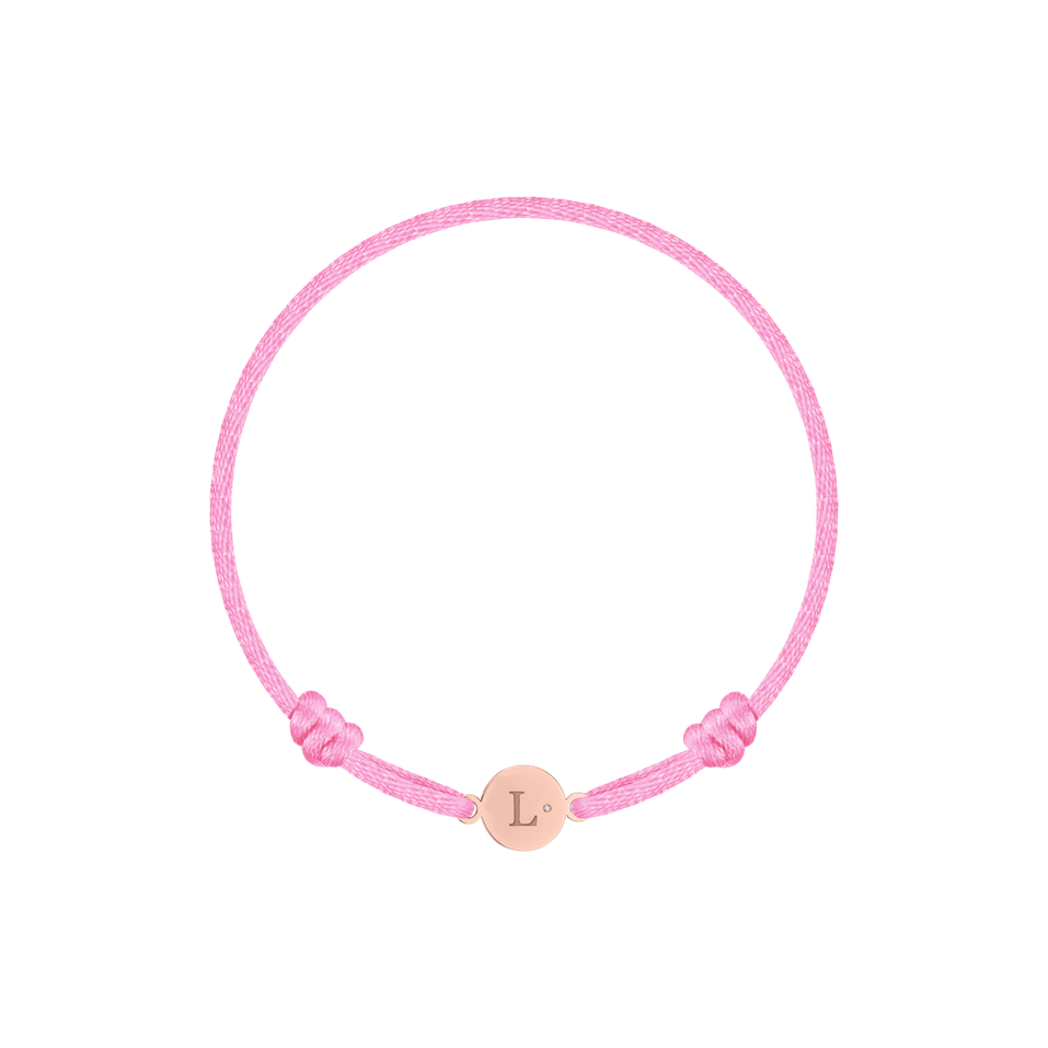 Children's diamond bracelet Circle Letter L