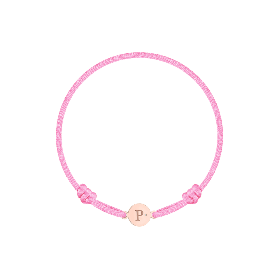 Children's diamond bracelet Circle Letter P