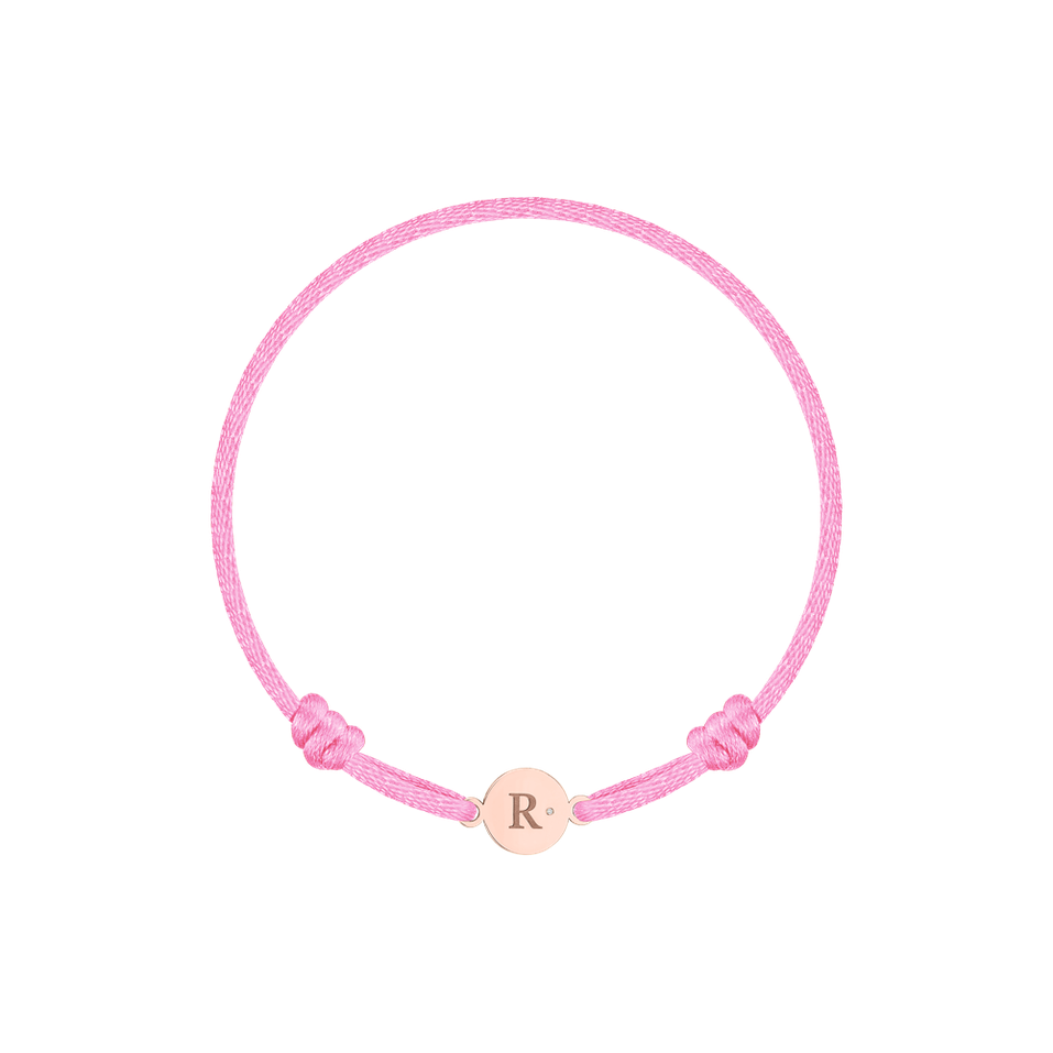 Children's diamond bracelet Circle Letter R