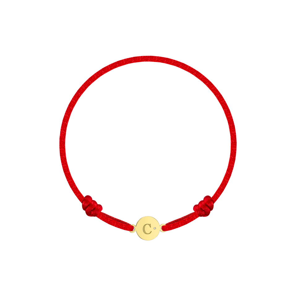 Children's diamond bracelet Circle Letter C