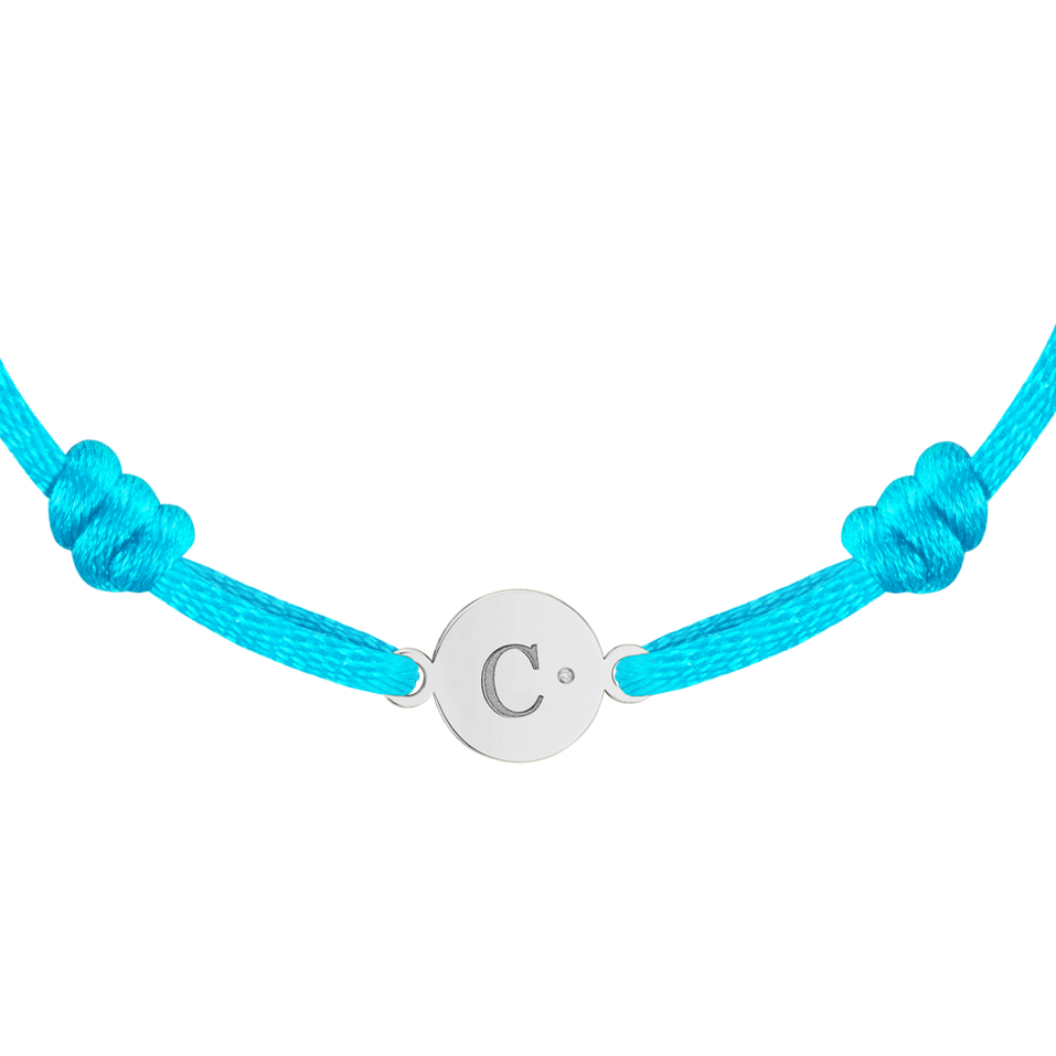 Children's diamond bracelet Circle Letter C