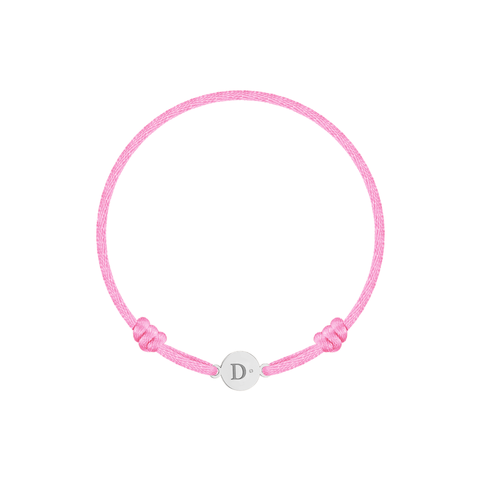 Children's diamond bracelet Circle Letter D