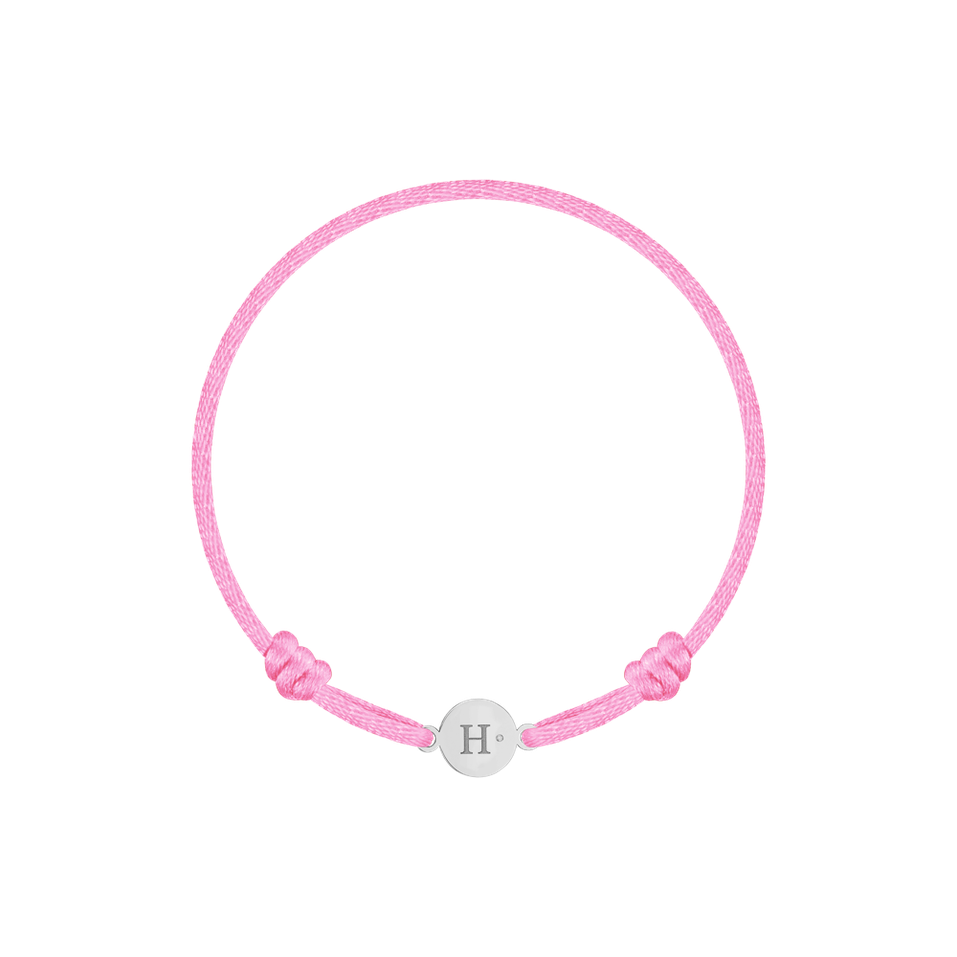 Children's diamond bracelet Circle Letter H