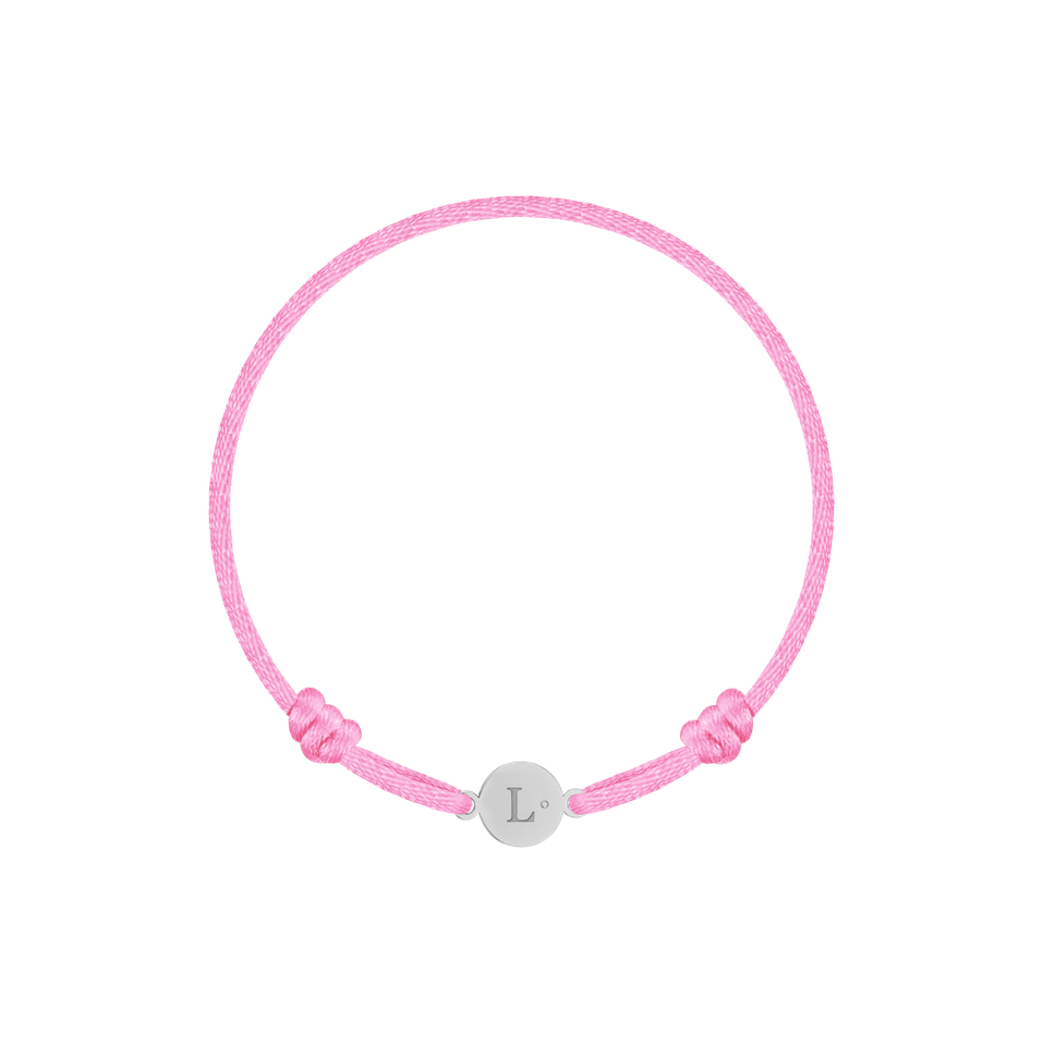 Children's diamond bracelet Circle Letter L