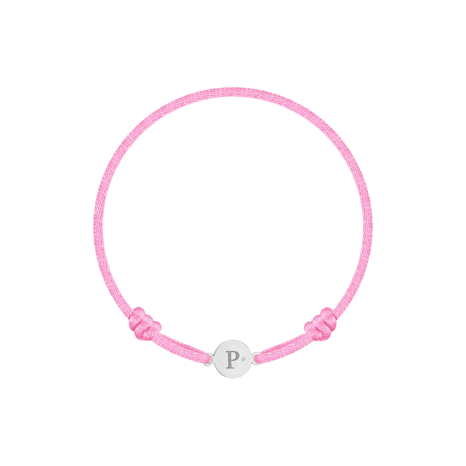 Children's diamond bracelet Circle Letter P