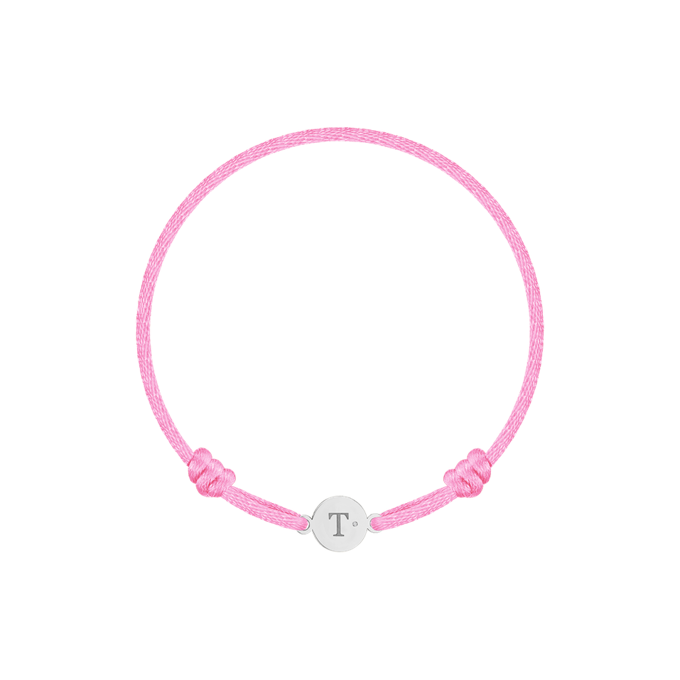 Children's diamond bracelet Circle Letter T