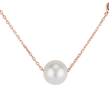 Diamond necklace with Fresh Water Pearl Lakeside Love