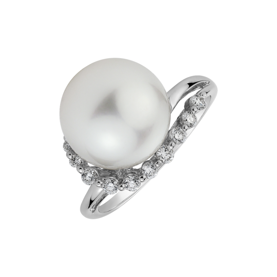 Diamond ring with Pearl Sea Etude