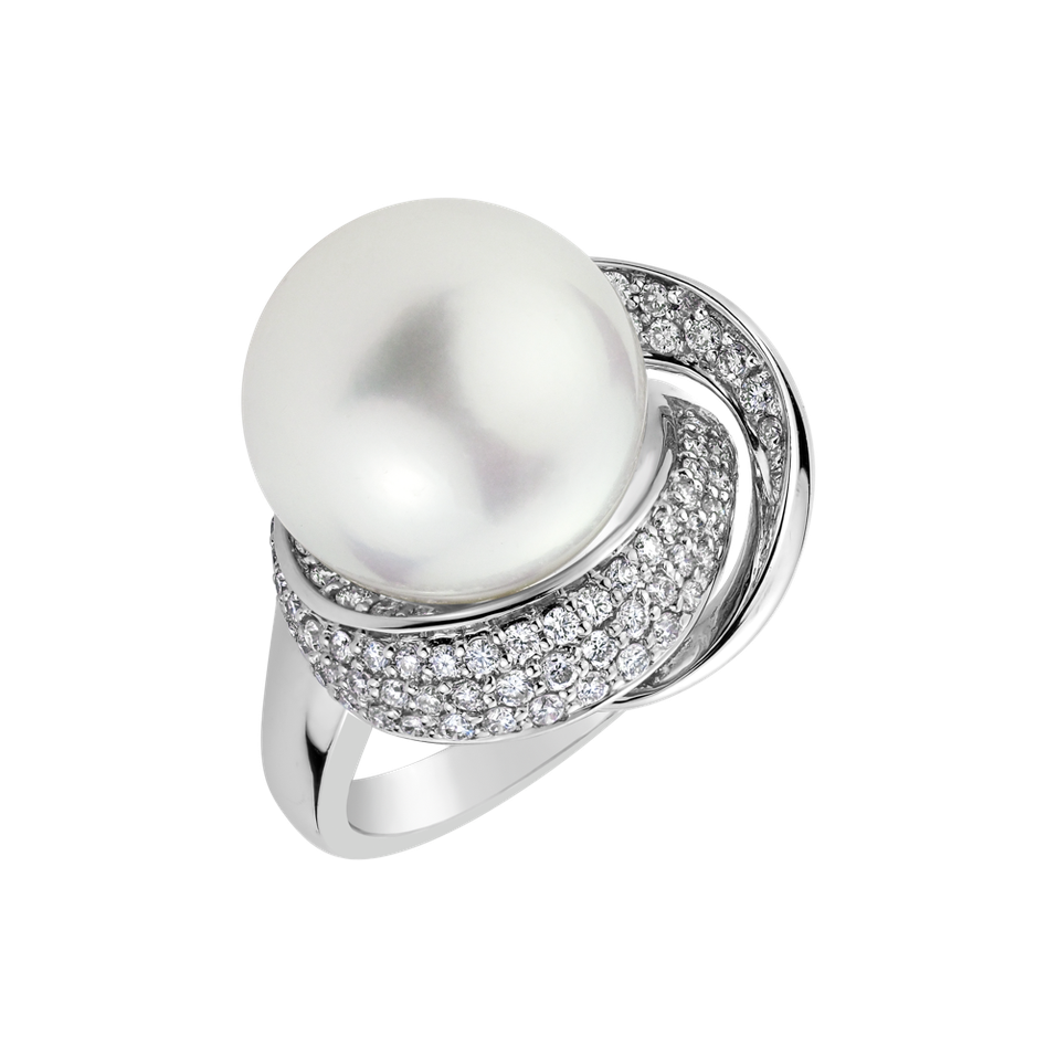 Diamond ring with Pearl Ocean Sonata