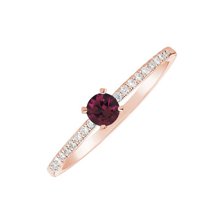 Diamond ring with Ruby Gem Simplicity