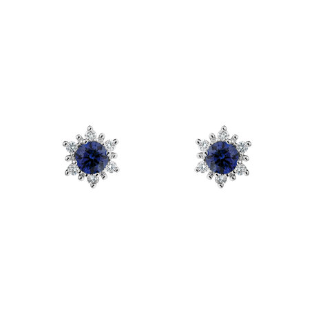 Diamond earrings with Tanzanite Snow Star