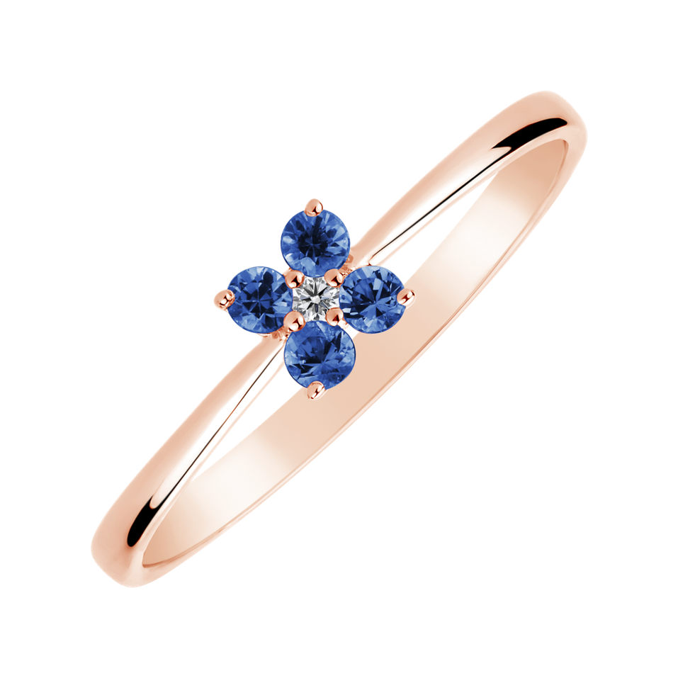 Diamond ring with Tanzanite Divine Bloom