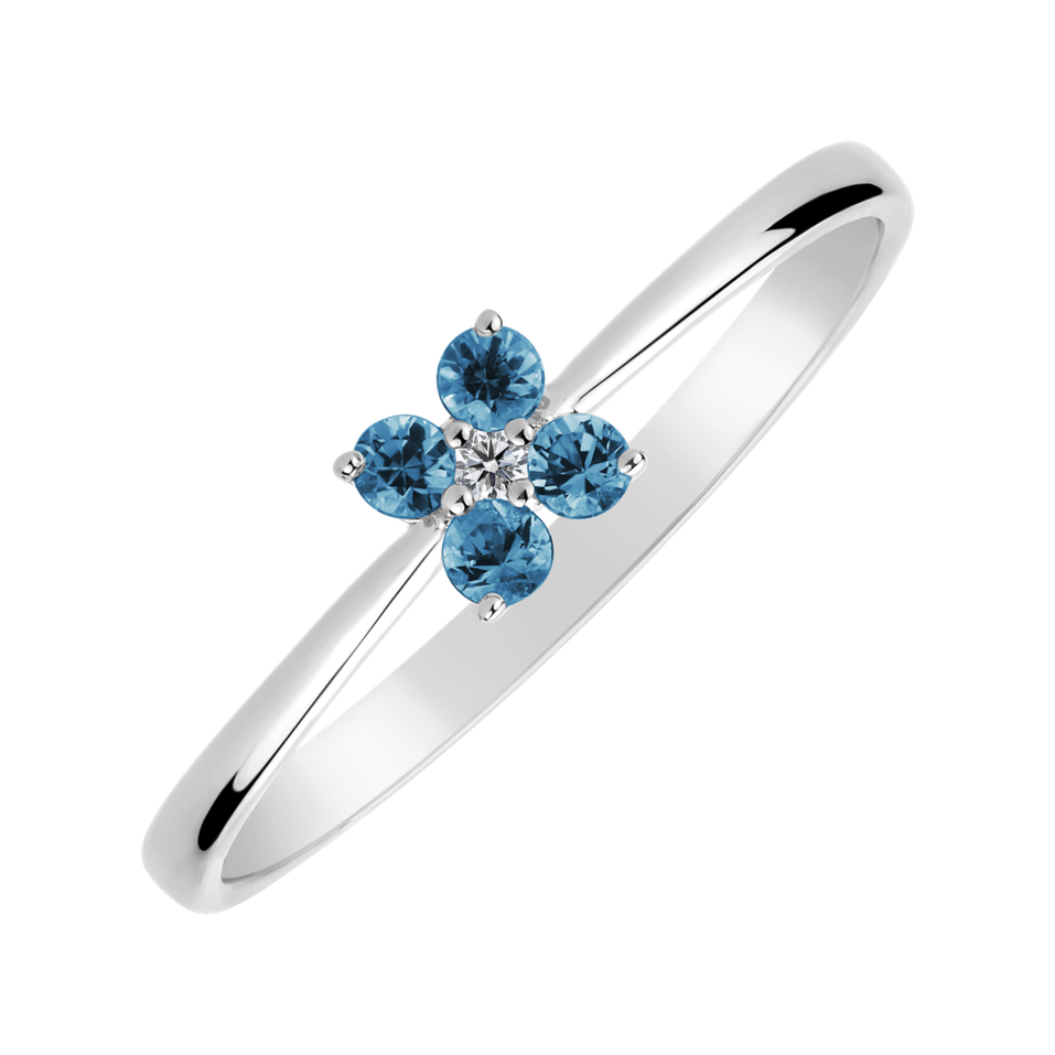 Diamond ring with Topaz Swiss Divine Bloom