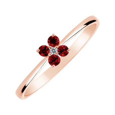 Diamond ring with Ruby Divine Bloom