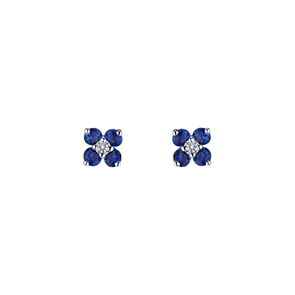 Diamond earrings with Tanzanite Divine Bloom