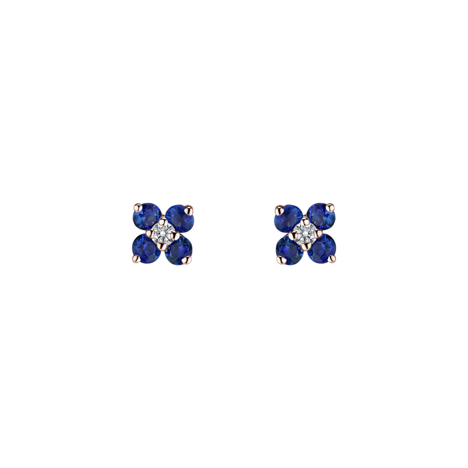 Diamond earrings with Tanzanite Divine Bloom