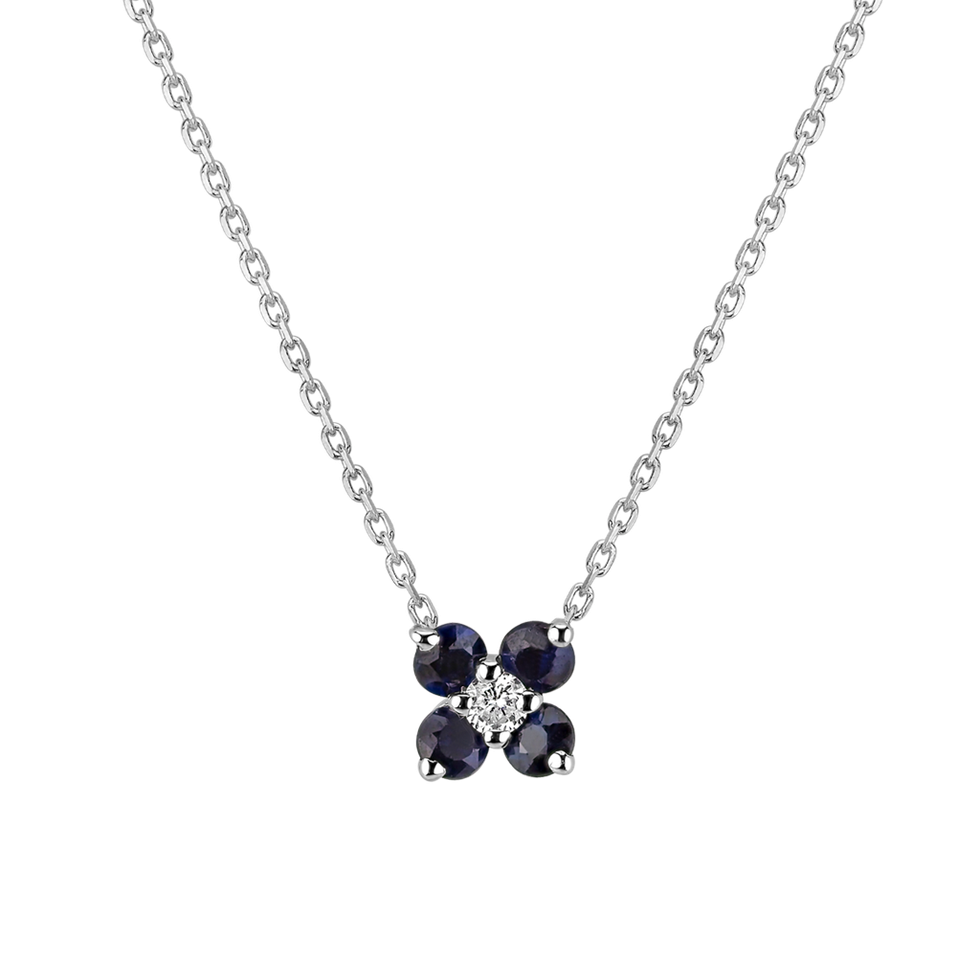 Diamond necklace with Sapphire Divine Bloom