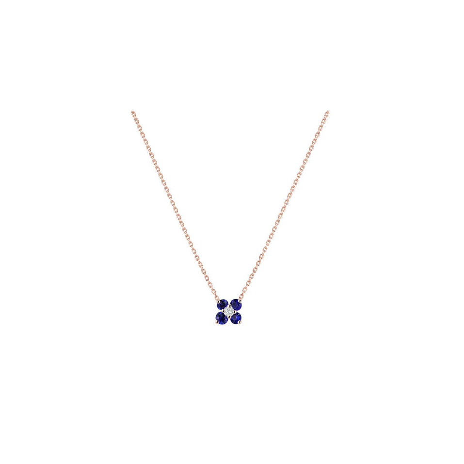 Diamond necklace with Tanzanite Divine Bloom