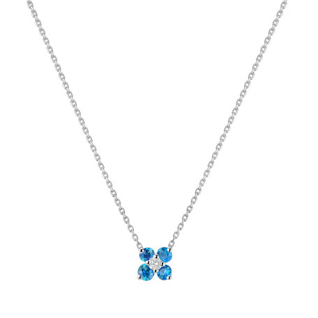 Diamond necklace with Topaz Swiss Divine Bloom