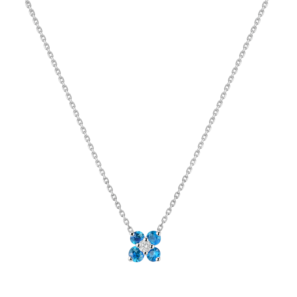 Diamond necklace with Topaz Swiss Divine Bloom