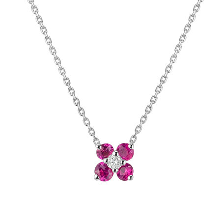 Diamond necklace with Ruby Divine Bloom