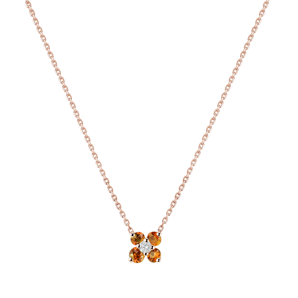 Diamond necklace with Citrine Madeira Divine Bloom