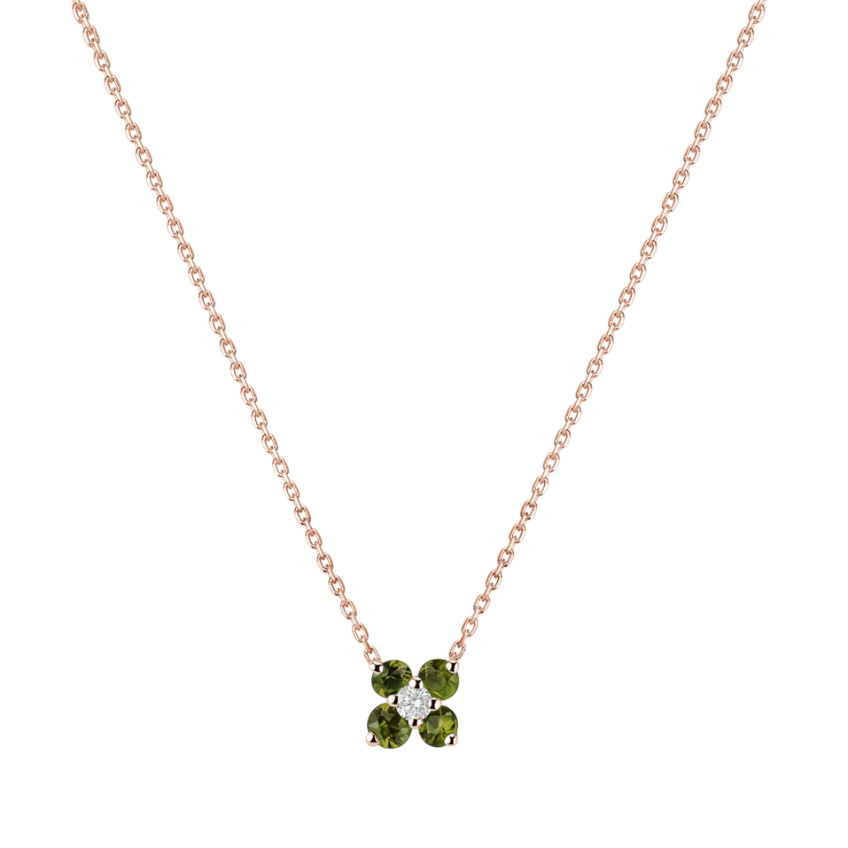 Diamond necklace with Peridot Divine Bloom