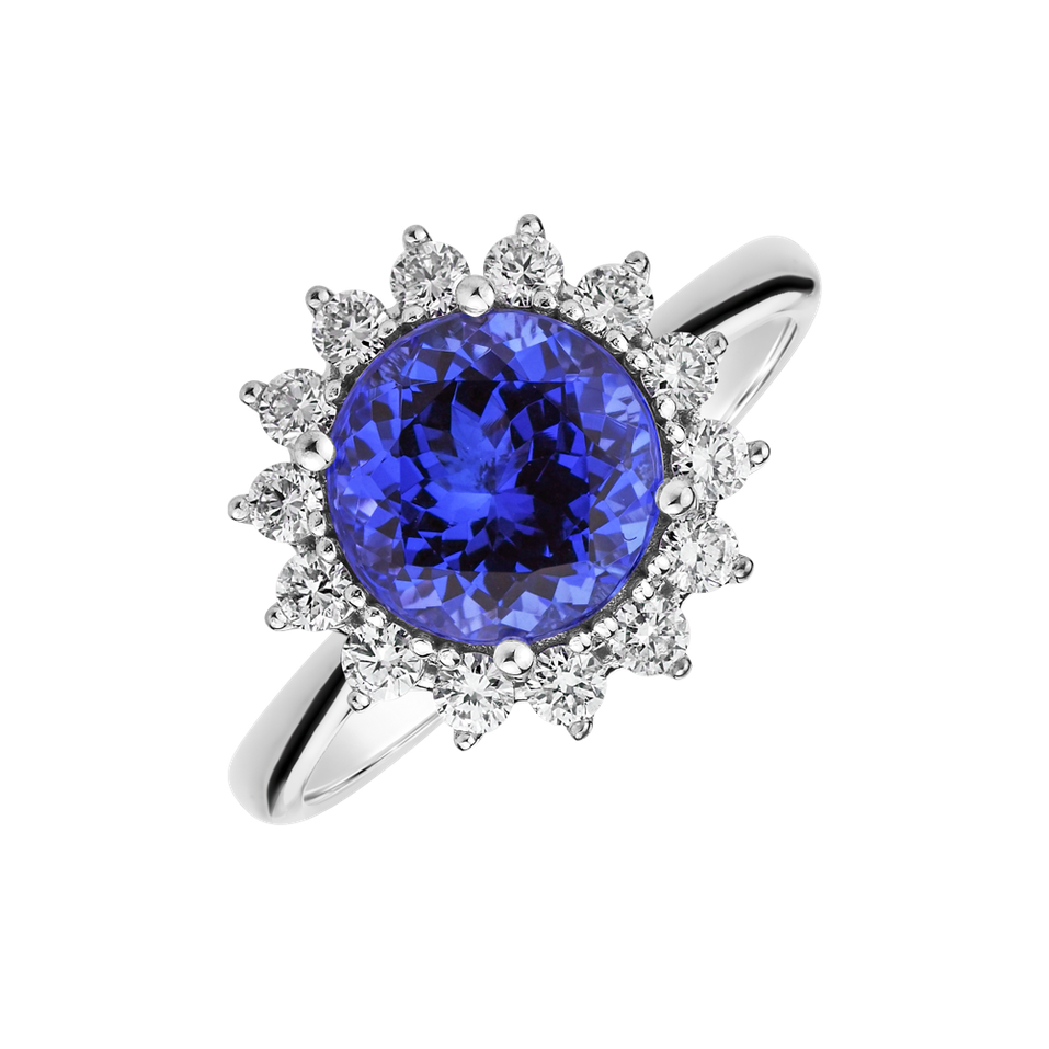 Diamond ring with Tanzanite Stellar Sun