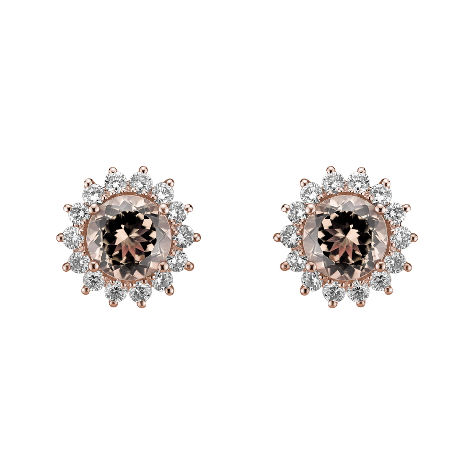 Diamond earrings with Morganite Stellar Hope