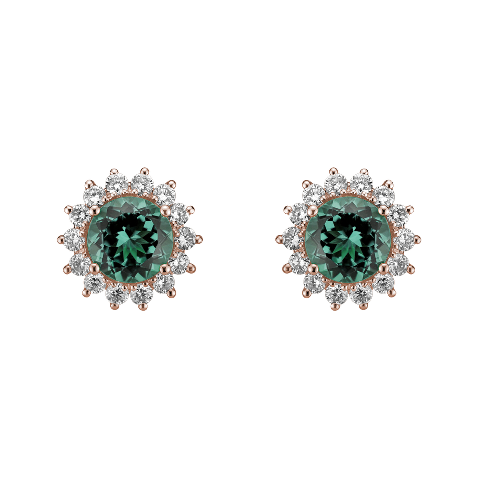 Diamond earrings with Tourmaline Stellar Hope